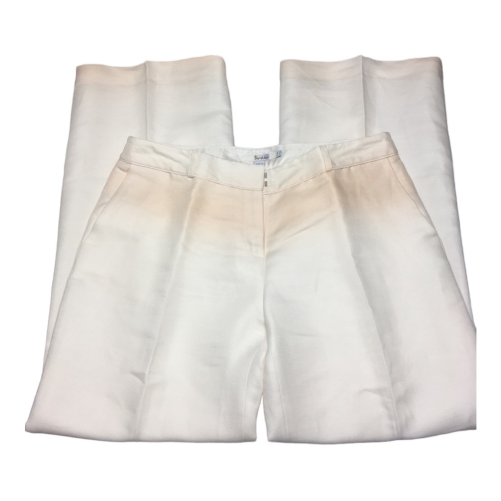 Boden ivory and orange dress linen cotton pants size 10 regular *